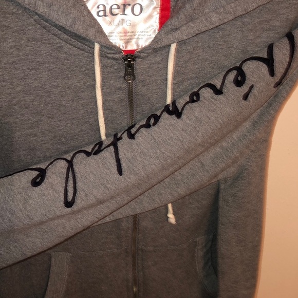 Aeropostale gray zip up hooded jacket - Picture 2 of 7
